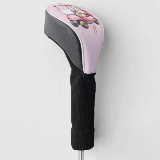 Roze gepersonaliseerd monogram ontwerp op maat golfheadcover (Schuin)