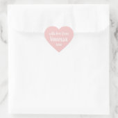 Roze gepersonaliseerd naametiket hart sticker (Tas)