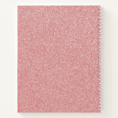 Roze gepersonaliseerd Notitieboek Glitter (Achterkant)