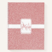 Roze gepersonaliseerd Notitieboek Glitter (Voorkant)