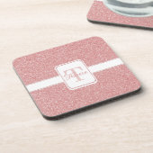 Roze gepersonaliseerd plastic Onderzetter (Linkerzijde)