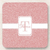 Roze gepersonaliseerd plastic Onderzetter (Voorkant)