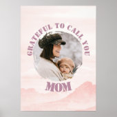 Roze gepersonaliseerd Poster voor mama (Voorkant)