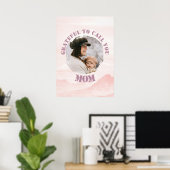 Roze gepersonaliseerd Poster voor mama (Thuiskantoor)