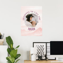 Roze gepersonaliseerd Poster voor mama