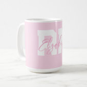 Roze gepersonaliseerd RN Koffiemok (Voorkant links)