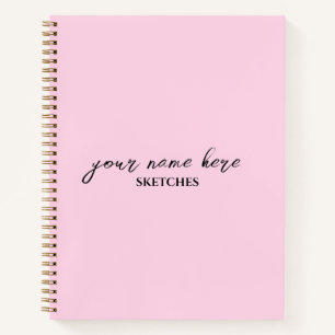 Roze gepersonaliseerd schetsboek Journal Notitieboek