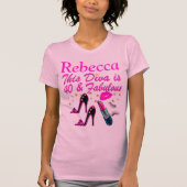  ROZE GEPERSONALISEERDE 40 EN FABULOUS T SHIRT (Voorkant)