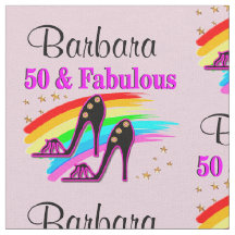 ROZE GEPERSONALISEERDE 50 EN FANTASTISCHE STOF