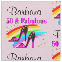 ROZE GEPERSONALISEERDE 50 EN FANTASTISCHE STOF