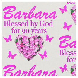  ROZE GEPERSONALISEERDE 90STE VERJAARDAG STOF