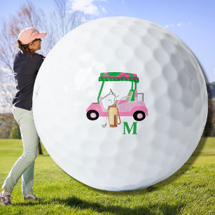 Roze Gepersonaliseerde Aangepaste Golf Cart Clubs  Golfballen