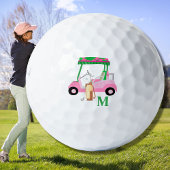 Roze Gepersonaliseerde Aangepaste Golf Cart Clubs Golfballen