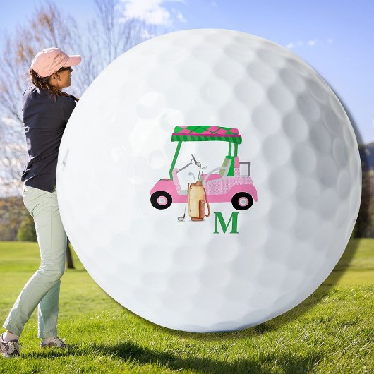 Roze Gepersonaliseerde Aangepaste Golf Cart Clubs  Golfballen