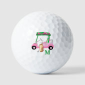Roze Gepersonaliseerde Aangepaste Golf Cart Clubs  Golfballen (Voorkant)