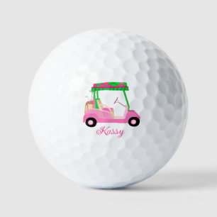 Roze Gepersonaliseerde Aangepaste Golf Winkelwagen Golfballen