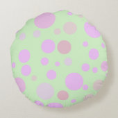Roze, gepersonaliseerde baby Girl Foto Pillow Rond Kussen (Achterkant)