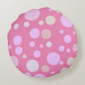 Roze, gepersonaliseerde Baby Girl Pillow Rond Kussen (Achterkant)