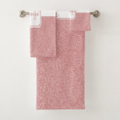 Roze gepersonaliseerde badhanddoeken van Glitter Bad Handdoek (Insitu)