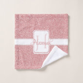 Roze gepersonaliseerde badhanddoeken van Glitter Bad Handdoek (Wasdoekje)