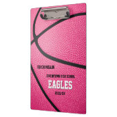 Roze gepersonaliseerde basketbal coach scorekeeper klembord