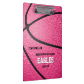 Roze gepersonaliseerde basketbal coach scorekeeper klembord (Rechts)