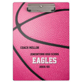 Roze gepersonaliseerde basketbal coach scorekeeper klembord