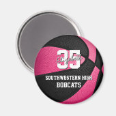 Roze, gepersonaliseerde basketbal magneet (Voorkant / Achterkant)