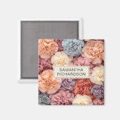 Roze gepersonaliseerde bloem magneet (Voorkant / Achterkant)