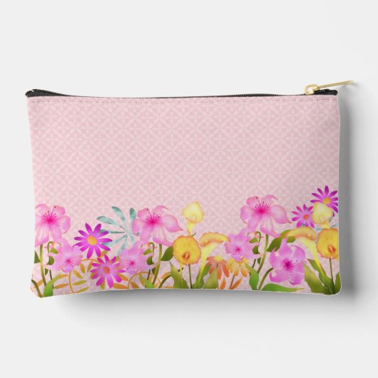 Roze gepersonaliseerde bloementuin etui (Achterkant)