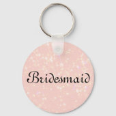 Roze gepersonaliseerde bridesmaid sleutelhanger (Voorkant)