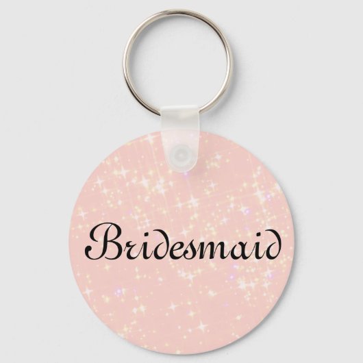 Roze gepersonaliseerde bridesmaid sleutelhanger (Voorkant)