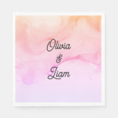 Roze gepersonaliseerde bruiloft servetten (Voorkant)