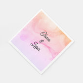 Roze gepersonaliseerde bruiloft servetten (Hoek)