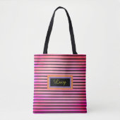 Roze gepersonaliseerde canvas tas (Voorkant)