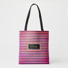 Roze gepersonaliseerde canvas tas