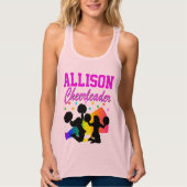  ROZE GEPERSONALISEERDE CHEERLEADER TANKTOP (Voorkant)