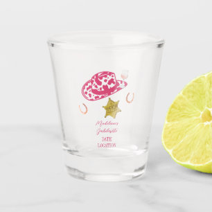 Roze gepersonaliseerde cowgirl hoed landelijke vri shot glas
