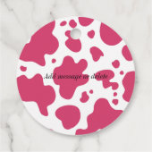 Roze Gepersonaliseerde Cowgirl Pet Country Bachelo Bedankjes Labels (Achterkant)