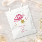 Roze Gepersonaliseerde Cowgirl Pet Country Bachelo Bedankzakje (Geknipt)