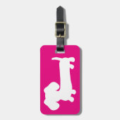 Roze Gepersonaliseerde Dachshund Bagage Bag Label Bagagelabel (Voorkant verticaal)