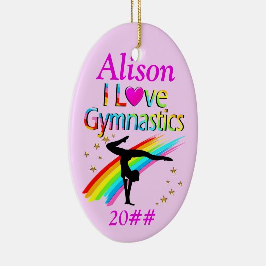 ROZE GEPERSONALISEERDE EN GEDATEERDE GYMNASTIEK OR KERAMISCH ORNAMENT (Rechts)