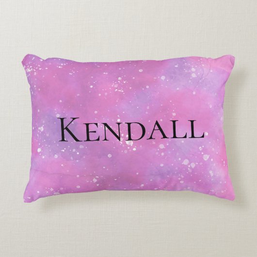 Roze, gepersonaliseerde Fantasy Princess Girly Accent Kussen (Voorkant)