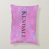 Roze, gepersonaliseerde Fantasy Princess Girly Accent Kussen (Achterkant (Verticaal))