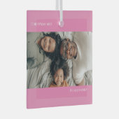 Roze gepersonaliseerde foto Kerstmis Glas Ornament (Voorkant Rechts)