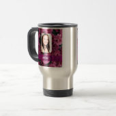 Roze, gepersonaliseerde foto reisbeker (Voorkant links)
