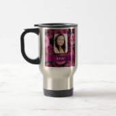 Roze, gepersonaliseerde foto reisbeker (Links)