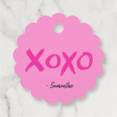 Roze Gepersonaliseerde Galentine's Day xoxo valent Bedankjes Labels (Achterkant)