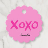 Roze Gepersonaliseerde Galentine's Day xoxo valent Bedankjes Labels (Voorkant)