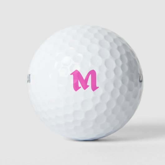 Roze gepersonaliseerde gegraveerde golfballen met (Voorkant)